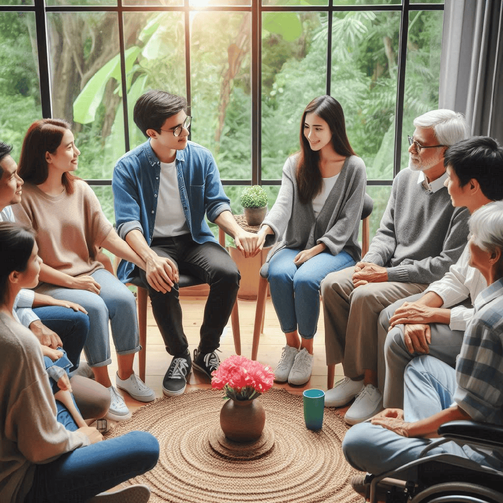 therapist leading an ecotherapy session